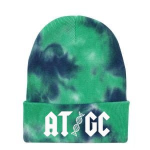 AT GC Biology DNA Strand Double Helix Teacher Pupil Student Tie Dye 12in Knit Beanie