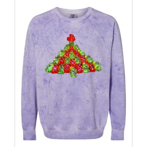 A Gummy Bear Christmas Tree Colorblast Crewneck Sweatshirt