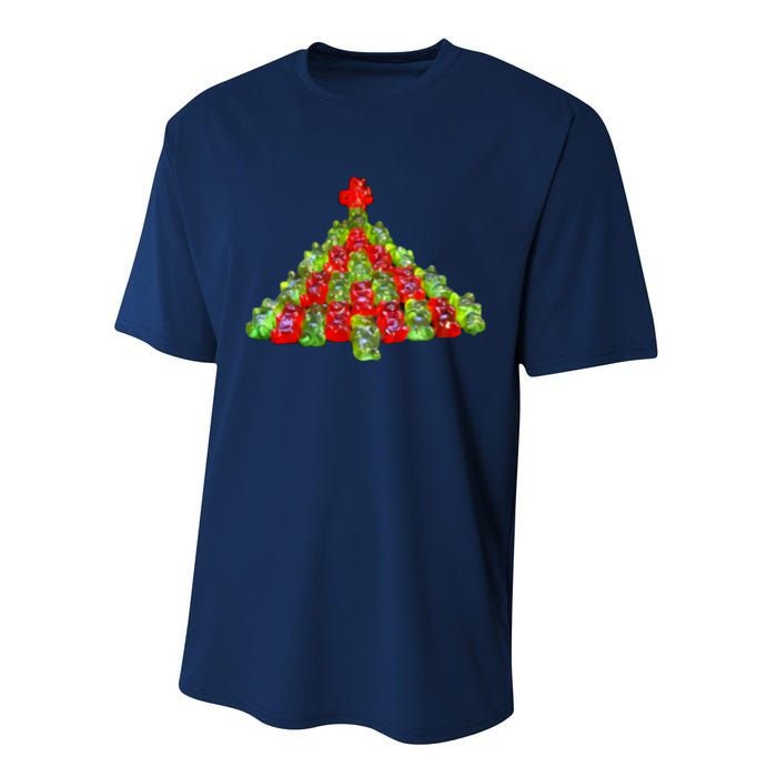 A Gummy Bear Christmas Tree Performance Sprint T-Shirt