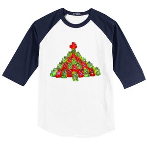 A Gummy Bear Christmas Tree Baseball Sleeve Shirt