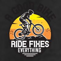 A Good Bike Ride Fixes Everything Mountain Biking 7 Panel Mesh Trucker Snapback Hat