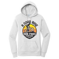 A Good Bike Ride Fixes Everything Mountain Biking Women's Pullover Hoodie