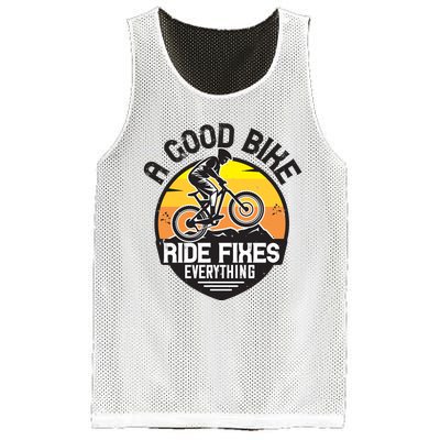 A Good Bike Ride Fixes Everything Mountain Biking Mesh Reversible Basketball Jersey Tank