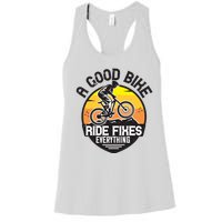 A Good Bike Ride Fixes Everything Mountain Biking Women's Racerback Tank