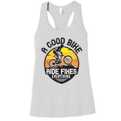 A Good Bike Ride Fixes Everything Mountain Biking Women's Racerback Tank