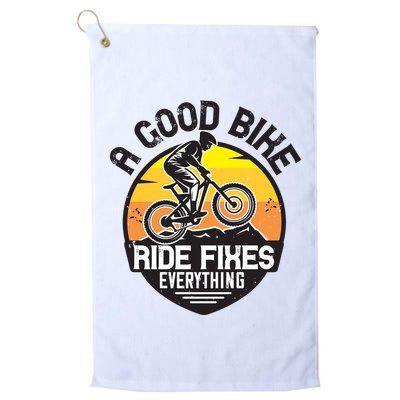 A Good Bike Ride Fixes Everything Mountain Biking Golf Towel