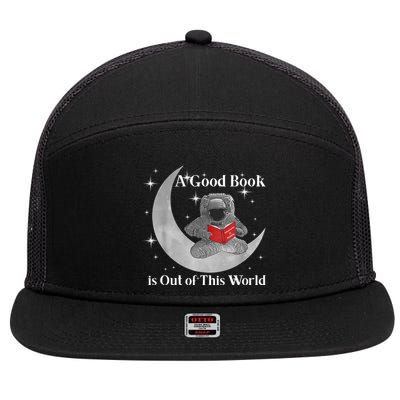 A Good Book Is Out Of This World Astronaut 7 Panel Mesh Trucker Snapback Hat