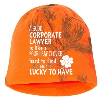 A Good Corporate Lawyer Is Like A 4 Leaf Clover St Patricks Meaningful Gift Kati - Camo Knit Beanie