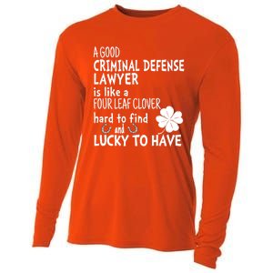 A Good Criminal Lawyer Is Like A 4 Leaf Clover St Patricks Gift Cooling Performance Long Sleeve Crew