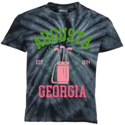 Augusta Georgia Coquette Golf Tournament Kids Tie-Dye T-Shirt