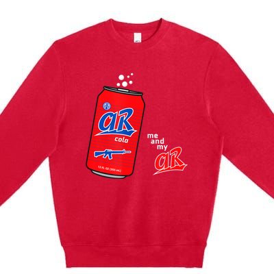 AR15 Gun Cola Parody Soda Premium Crewneck Sweatshirt