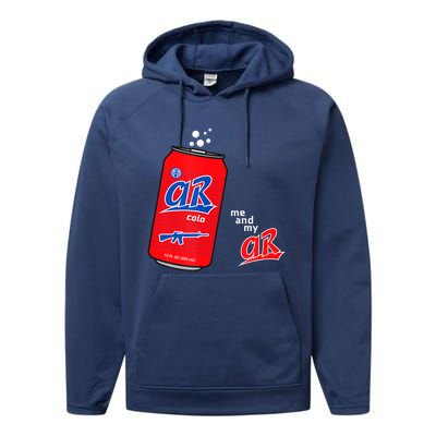 AR15 Gun Cola Parody Soda Performance Fleece Hoodie