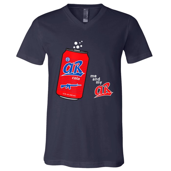 AR15 Gun Cola Parody Soda V-Neck T-Shirt