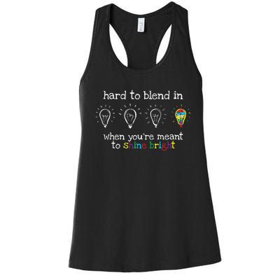 Autistic Gifts  Colorful Autism Awareness Women's Racerback Tank