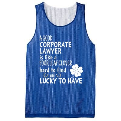 A Good Corporate Lawyer Is Like A 4 Leaf Clover St Patricks Cute Gift Mesh Reversible Basketball Jersey Tank