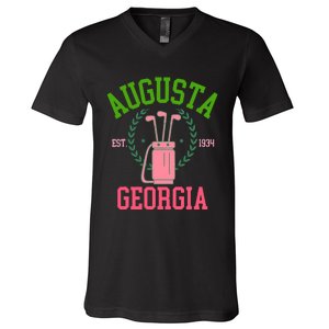 Augusta Georgia Coquette Golf Tournament Bows Social Club V-Neck T-Shirt