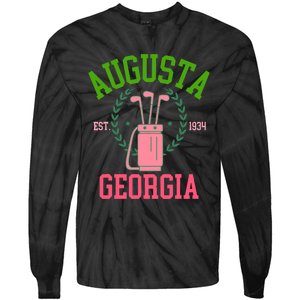 Augusta Georgia Coquette Golf Tournament Bows Social Club Tie-Dye Long Sleeve Shirt