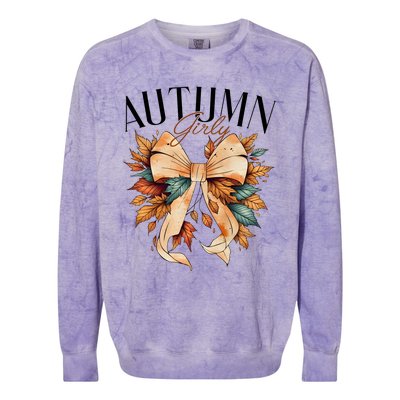 Autumn Girly Coquette Fall Lover Colorblast Crewneck Sweatshirt