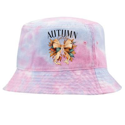 Autumn Girly Coquette Fall Lover Tie-Dyed Bucket Hat