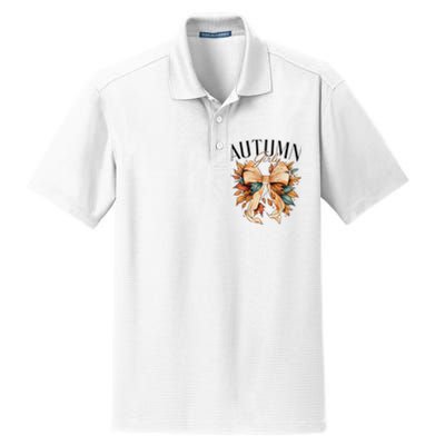 Autumn Girly Coquette Fall Lover Dry Zone Grid Polo