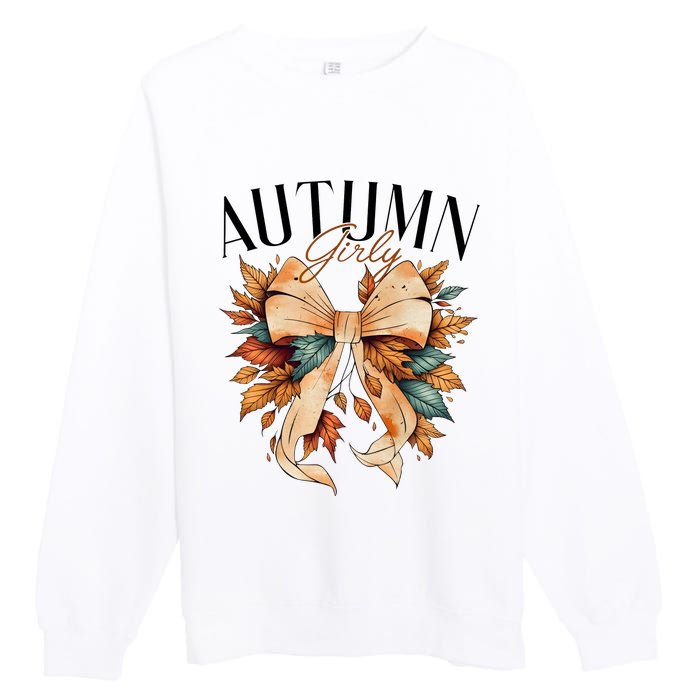 Autumn Girly Coquette Fall Lover Premium Crewneck Sweatshirt