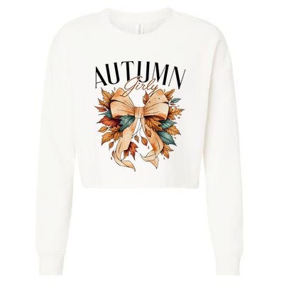 Autumn Girly Coquette Fall Lover Cropped Pullover Crew