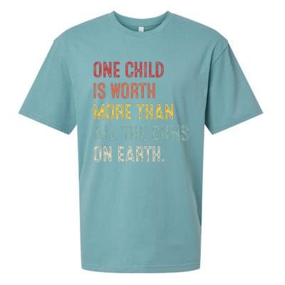 Anti GunOne Childs Is Worth More Than All the Gun on Earth Sueded Cloud Jersey T-Shirt