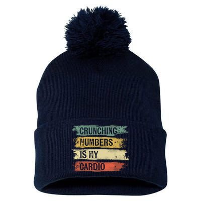 Accountant Gifts Crunching Numbers Is My Cardio Accounting Pom Pom 12in Knit Beanie