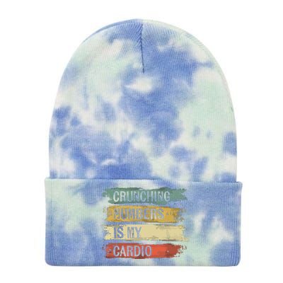 Accountant Gifts Crunching Numbers Is My Cardio Accounting Tie Dye 12in Knit Beanie