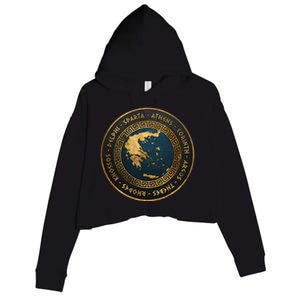 Ancient Greek Cities Of Ancient Greece Crop Fleece Hoodie