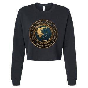 Ancient Greek Cities Of Ancient Greece Cropped Pullover Crew