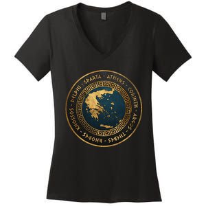 Ancient Greek Cities Of Ancient Greece Women's V-Neck T-Shirt