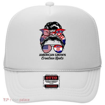 American Grown Croatian Roots Croatia High Crown Mesh Back Trucker Hat