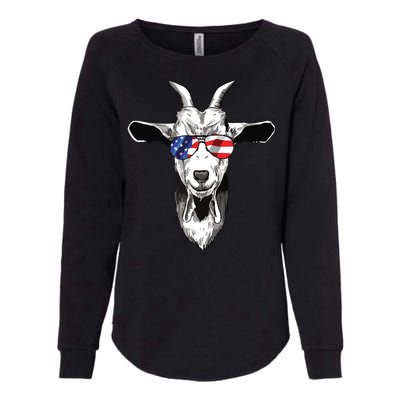 American Goat Cute With USA Sunglasses Patriotic Goat Womens California Wash Sweatshirt