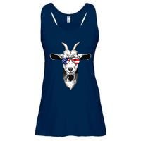 American Goat Cute With USA Sunglasses Patriotic Goat Ladies Essential Flowy Tank