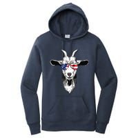 American Goat Cute With USA Sunglasses Patriotic Goat Women's Pullover Hoodie