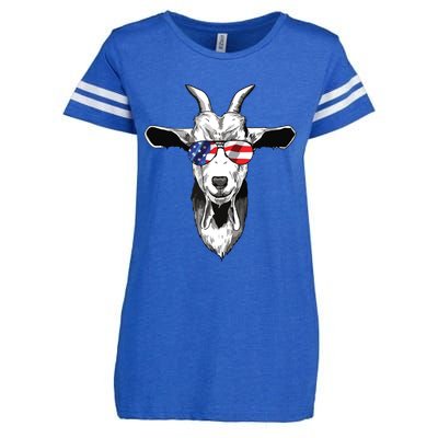 American Goat Cute With USA Sunglasses Patriotic Goat Enza Ladies Jersey Football T-Shirt