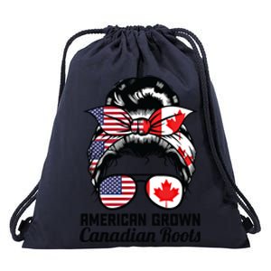 American Grown Canadian Roots Messy Bun Canada Cool Gift Drawstring Bag