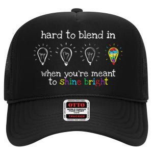 Autistic Gifts Colorful Autism Awareness High Crown Mesh Back Trucker Hat