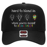 Autistic Gifts Colorful Autism Awareness High Crown Mesh Back Trucker Hat