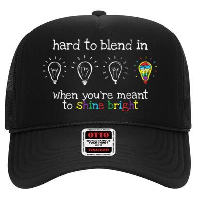 Autistic Gifts Colorful Autism Awareness High Crown Mesh Back Trucker Hat