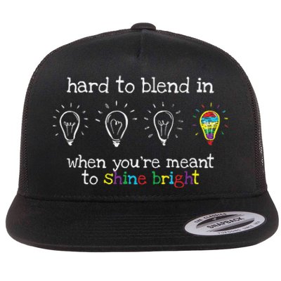 Autistic Gifts Colorful Autism Awareness Flat Bill Trucker Hat