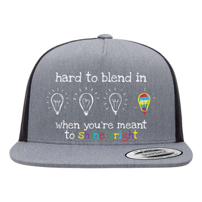 Autistic Gifts Colorful Autism Awareness Flat Bill Trucker Hat