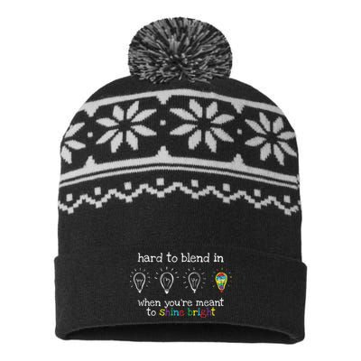 Autistic Gifts Colorful Autism Awareness USA-Made Snowflake Beanie