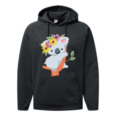 Australian Gift Cute Koala Bear Performance Fleece Hoodie