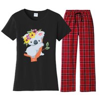 Australian Gift Cute Koala Bear Women's Flannel Pajama Set