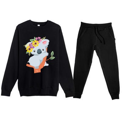 Australian Gift Cute Koala Bear Premium Crewneck Sweatsuit Set