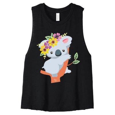 Australian Gift Cute Koala Bear Women's Racerback Cropped Tank