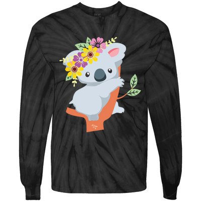 Australian Gift Cute Koala Bear Tie-Dye Long Sleeve Shirt