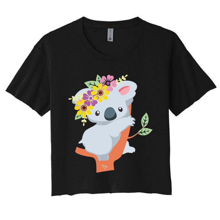 Australian Gift Cute Koala Bear Women's Crop Top Tee